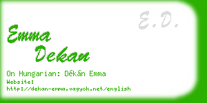 emma dekan business card